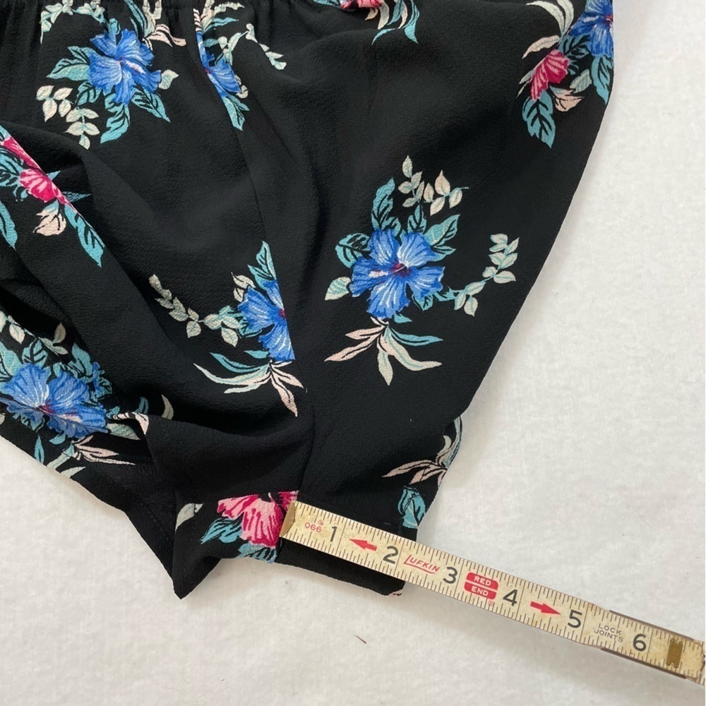 NWT Floral faux wrap blue romper adjustable spaghetti straps with ruffles XL - Picture 5 of 8